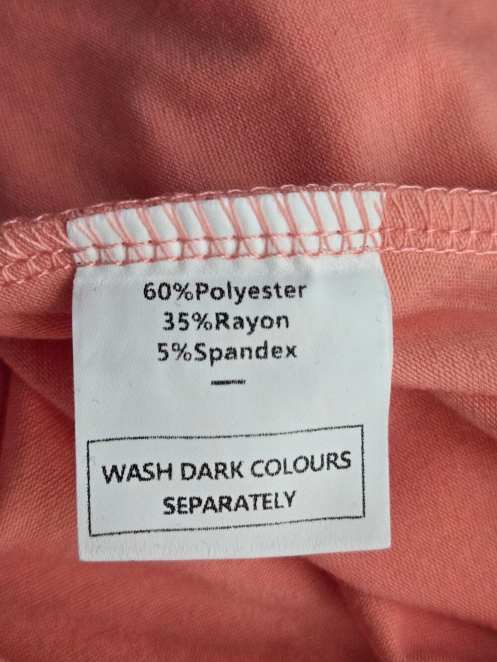 NWT | Coral Peach Split Neck Henley Button Accent Rolled Sleeve Top | Medium - Picture 5 of 6